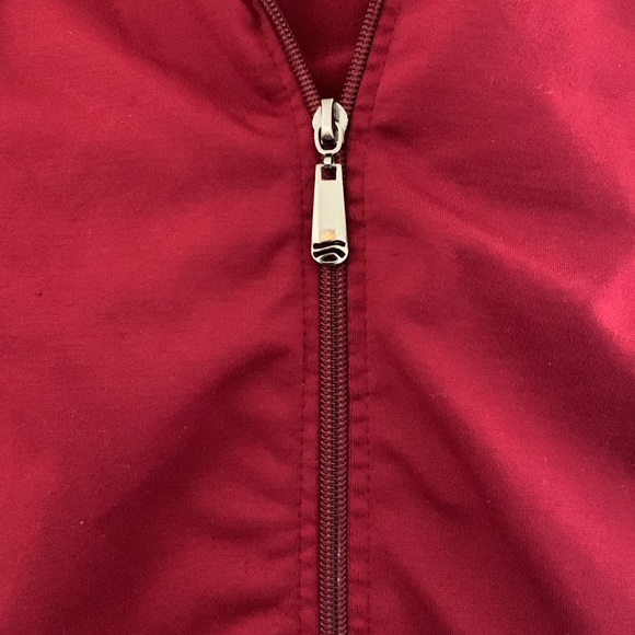 Cranberry sweater/jacket with hood, size small - Picture 2 of 5